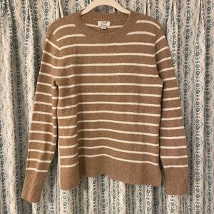 J. Crew Tan Stripe Extra Soft Sweater